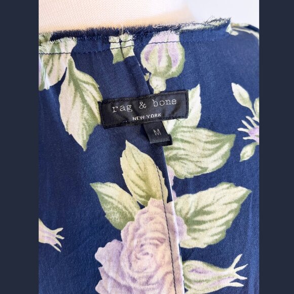 Rag & Bone Floral 100% Silk Blouse - Size M - Picture 12 of 13